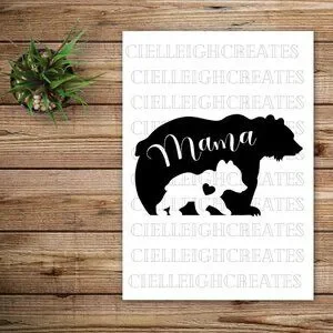 Hand Crafted | Other | 2 For 2 Mama Bear And Cub Vinyl Decal Sticker ...